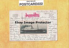 X Ship 1906 antique postcard SAVANNAH LINER OCEAN STEAMSHIP  to East Hartford CT picture