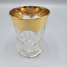 Vintage Crystal Handmade Bohemian Drinking Whisky Glass with Gold Trim 4