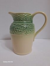 Longaberger Pottery Pitcher Woven American Craft ACO Light Ivy USA picture