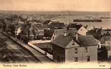 Bird's Eye View-Houses & Ships At Sydney,Cape Breton , Canada Postcard 1908 bk33 picture