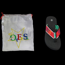 OES Flip Flops In Draw String Shoe Bag Eastern Star Thong Shoe Size 9 RUNS SMALL picture