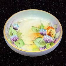 Antique M Z Austria Fruit Floral Gold Hand Painted Porcelain Three Footed Bowl picture