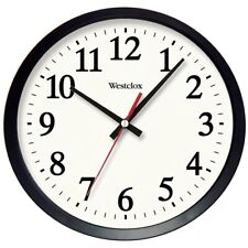 14 Inch Corded Wall Clock Electric with AC Adapter Included Battery Backup Black picture
