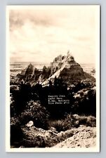 Badlands SD-South Dakota, RPPC, Vampire Peak, Cedar Pass, Vintage Postcard picture