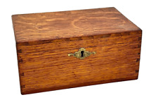 antique dovetailed tiger oak document collectibles box 1890s victorian picture