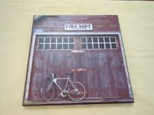 Vintage Fire Department Photo Plaque With Modern Bike, TARGET picture