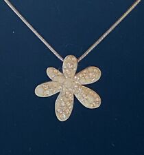 Beautiful  Swarovski Opalescent Flower Necklace 16 inch Snake Chain picture