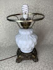 Vintage Hedco GWTW White Milk Glass Artichoke Quilted Table Lamp Base picture
