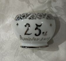 Vtg NORCREST Fine China 25th Anniversary Toothpick Holder ~ Small Bowl L-269 picture
