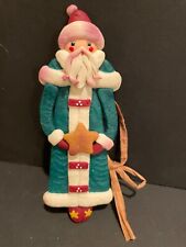 Ugly Santa Ornament Vintage Hand Made Clay 6.5” picture