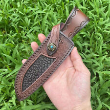 Universal Straight knife Pouch fits16cm leather Fixed Blade sheath with BeltLoop picture