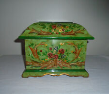 Castilian Imports Box Ambassadors Circle Hand Painted Garden Flowers Green Gold picture