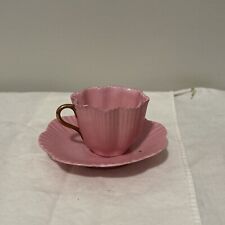 Queens Rose Double Crown Germany Soft Pink Demitasse Cup And Saucer Set F43 picture