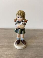 Vintage Avon Ceramic Figurine My Pet Girl with White Cat 1973 Japan picture