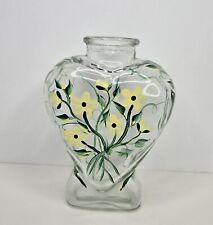 Handpainted Beautiful Floral Vase Heart Shaped 7.5