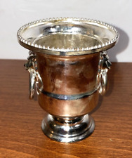 Vintage Silver Plated MINI Vase Wine COOLER Lion Handles from Turkey picture