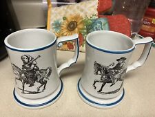 Vintage Canterbury Cathedral Mugs/cups (2)By Gordon Davies Turquoise Trim UK picture