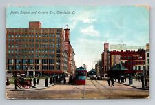 Cleveland OH-Ohio, Public Square & Ontario Street, c1908, Vintage Postcard picture