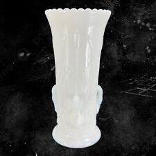 VTG Westmoreland Swan And Cat Tails Milk Glass Ornate Vase Vintage Glass Vase picture