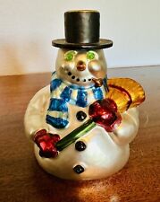 1998 Dept 56 Mercury Glass Snowman Frosty Taper Candle Holder Retired picture