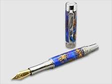Jr Imperial Fountain Pen in Blue Resin with Embedded Pine Cones picture