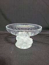 LALIQUE CRYSTAL CANDY BOWL NOGENT  COMPOTE FROSTEF BIRDS  PEDESTAL FOOTED SIGNED picture