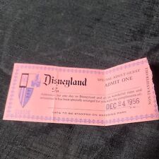 Rare 1956 Disneyland Special Adult Guest Complimentary Ticket Stub Used Admit 1 picture