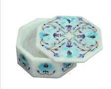 Octagon Marble Jewelry Box Beautiful Design Inlay Work Multiuse Box for Office picture