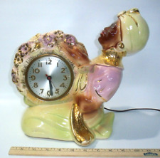 Vintage 1950's Sessions Large Ceramic Genie Clock, Very Rare Works picture