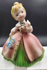 Vintage Inarco Girl With Flowers Porcelain Figurine 1963 Cleveland Ohio E-1032 picture