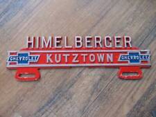 1950's cast aluminum KUTZTOWN CHEVROLET LICENSE PLATE TOPPER advertising picture