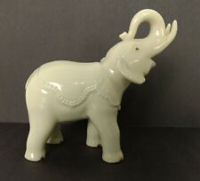 Lenox Elephant Small White Glossy Finish Gold Accents Trunk UP Pre-owned picture