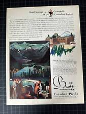 Vintage 1930s Canadian Pacific Railway - Banff Springs Hotel Print Ad picture