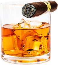 Premium Whiskey Glass and Cigar Holder - Dual-Purpose Cigar Rest. Old Fashioned  picture