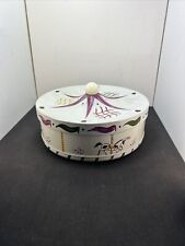 Vtg Guildcraft Carousel Merry Go Round Tin Horses Carnival Tent 11” X 4” picture