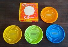 Vintage Federal Mogul Drink Coasters, Set of 4, Orange, Lime Green, Blue, Yellow picture