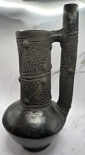 Pre-Columbian Blackware Ceramic Stirrup Vessel 11