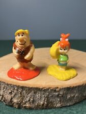 Vintage 1991 Barney Rubble And Pebbles Flinstones Hanna Barbera PVC Toy 2 Inch picture