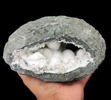 Natural Okenite Balls with Gyrolite In Geode Mineral Specimen #649 picture
