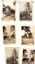 VINTAGE LOT OF 6 1930S - 40'S WOMAN RIDING  BICYCLE PHOTO PHOTOGRAPHS picture