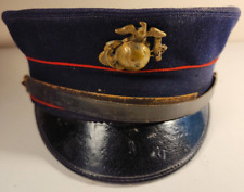 USMC MARINE CORPS WWI BLUE BELL CROWN CAP with EARLY EGA picture