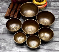 Natural Singing Bowl Set of 7-Tibetan Singing Bowl Set-Chakras Healing Set of 7 picture