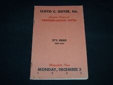 1951 LLOYD C. GUYER ABERDEEN-ANGUS BREEDERS' DISPERSAL SALE CATALOG - J 9107 picture