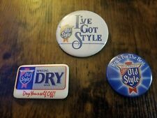Lot of 3 Old Style Beer Pins Buttons Pinbacks picture