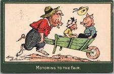 1909 Artist-Signed HARRY B. NEILSON Postcard Dressed Pigs 