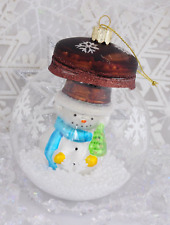 Large Glass Snowman Christmas Ornament picture