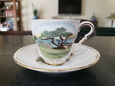 VINTAGE CARMEL BY THE SEA  LONE TREE CYPRESS COFFEE CUP AND SAUCER PEBBLE BEACH picture