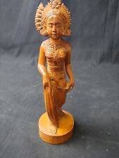 Balinese Carved Wood Figurine Statue Woman Priestess 8.5