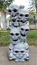 1980s VTG Halloween Stacked Skull Totem Foam Mold 18” Halloween Spooky Yard  picture