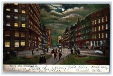 1907 Exterior View Euclid Ave. Moon Streetcar Night Cleveland Ohio OH Postcard picture